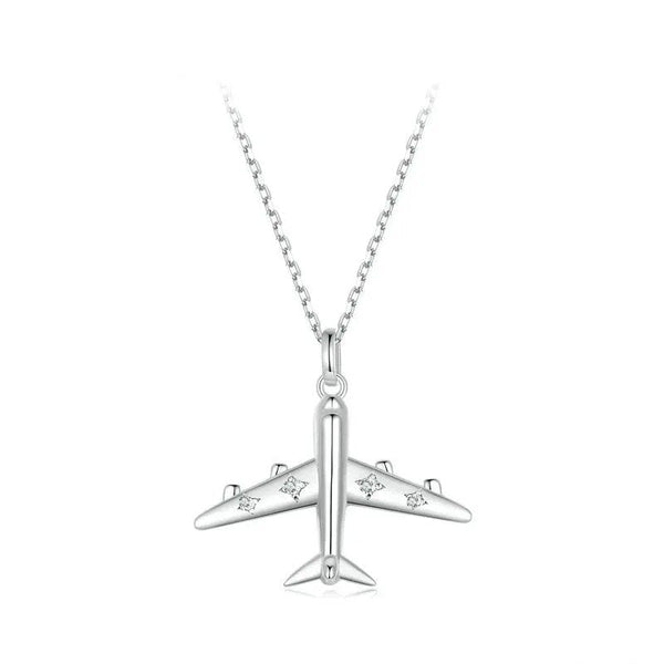 ˇFashion StreetˇDelicate Airplane Pendant Necklace Platinum Plated Necklace