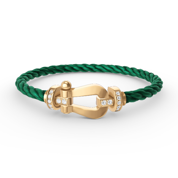 ˇFashion StreetˇFORCE LARGE HORSESHOE HALF DIAMOND BRACELET GOLD