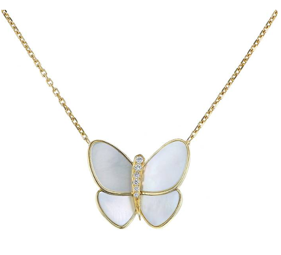 ˇFashion StreetˇBUTTERFLY GOLD MOP DIAMOND NECKLACE