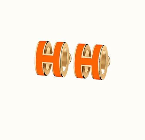 ˇFashion StreetˇMINI POP H EARRINGS ORANGE
