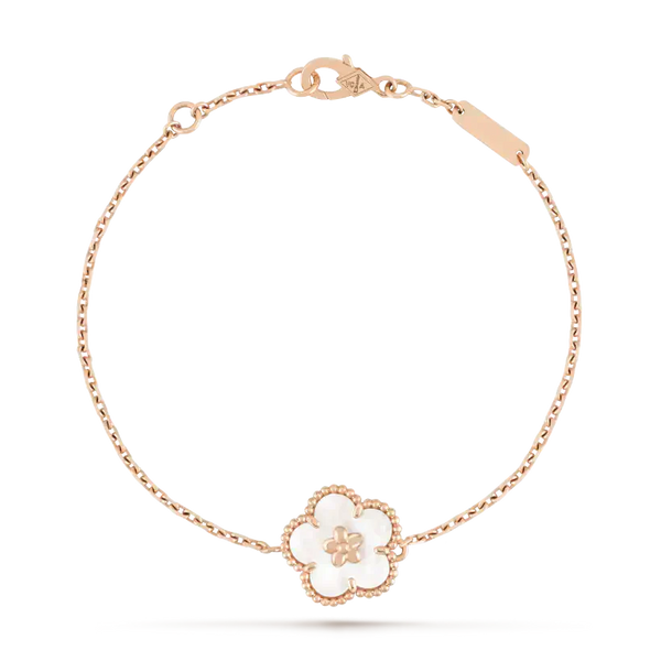 ˇFashion StreetˇLUCKY WHITE MOP PLUM BLOSSOM  BRACELET