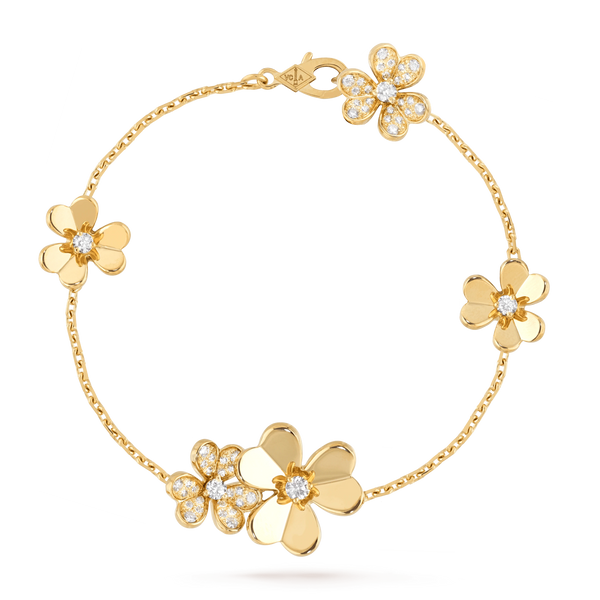 ˇFashion StreetˇFRIVOLE GOLD 5 FLOWERS BRACELET
