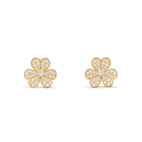 ˇFashion StreetˇFRIVOLE GOLD FLOWER DIAMOND EARRINGS