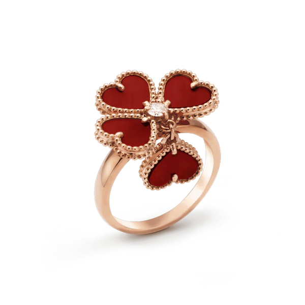 ˇFashion StreetˇSWEET CLOVER CARNELIAN RING