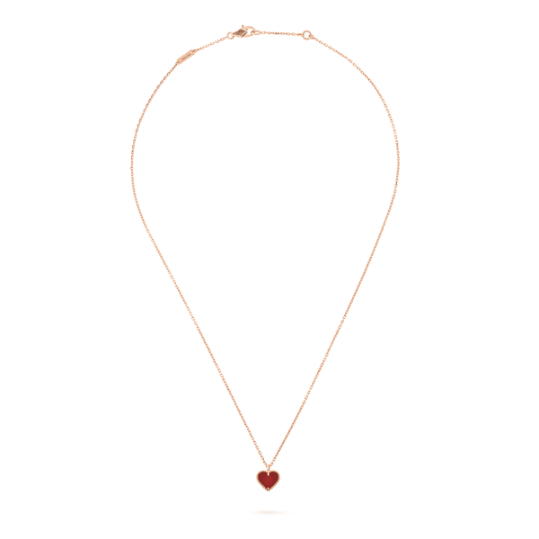 ˇFashion StreetˇSWEET CLOVER CARNELIAN HEART NECKLACE