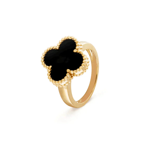 ˇFashion StreetˇCLOVER ONYX RING