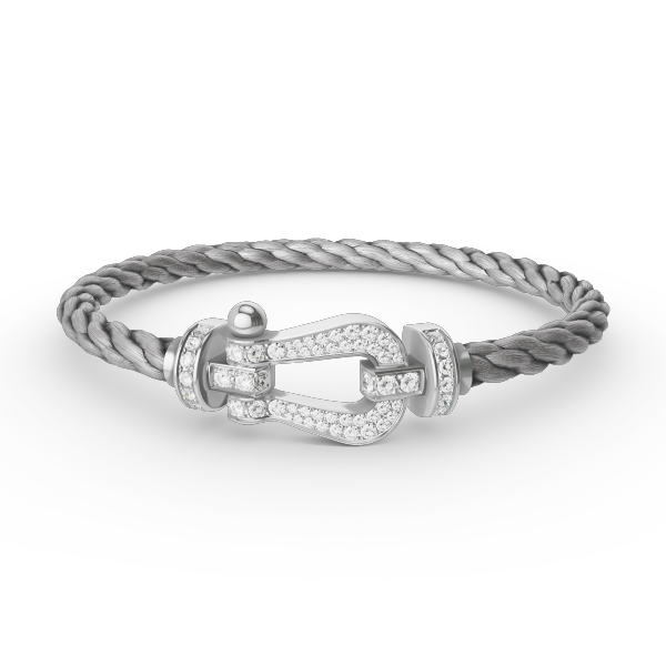 ˇFashion StreetˇFORCE LARGE HORSESHOE FULL DIAMOND BRACELET SILVER